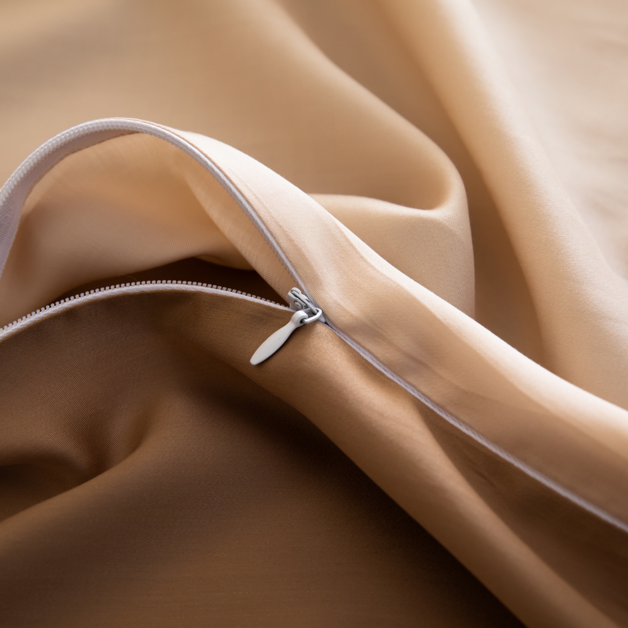 91家纺网 家纺一手货源 找家纺 眠博士 2026新款60S天丝莱赛尔纯色四件套 60S天丝套件-浅茶色+咖