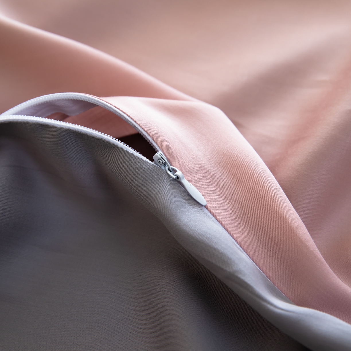 91家纺网 家纺一手货源 找家纺 眠博士 2026新款60S天丝莱赛尔纯色四件套 60S天丝套件-藕粉+灰