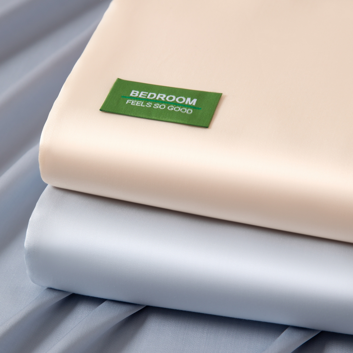 91家纺网 家纺一手货源 找家纺 眠博士 2026新款60S天丝莱赛尔纯色四件套 叠拍组合图-60S天丝