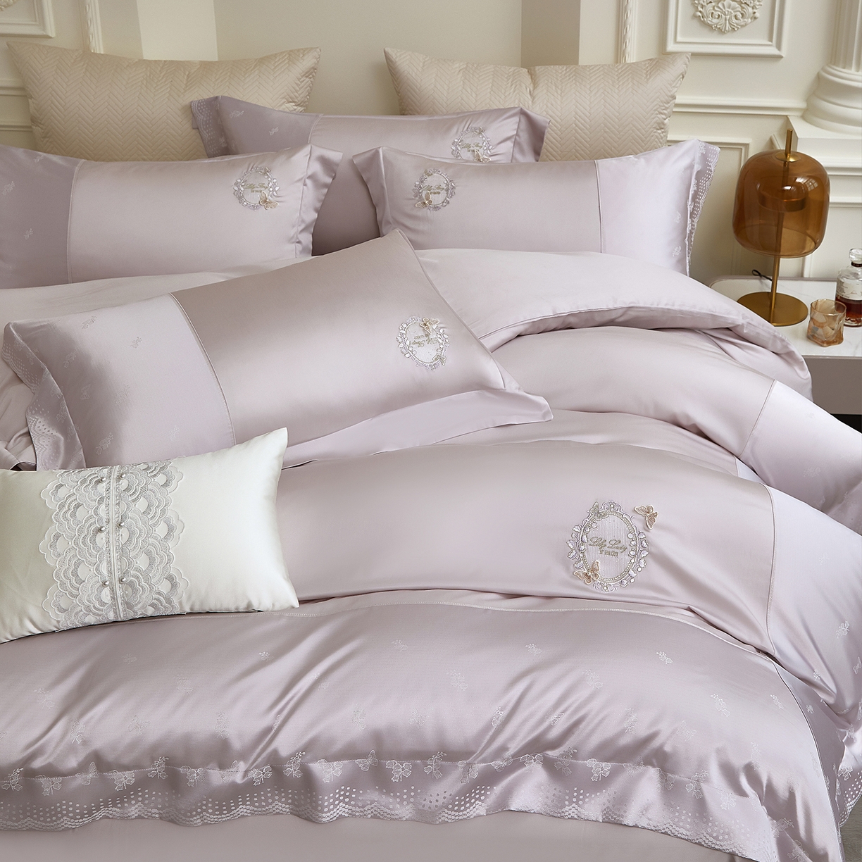 91家纺网 家纺一手货源 找家纺 （总）蒂爵 2026新款高支天丝棉四件套 铃兰甜梦系列