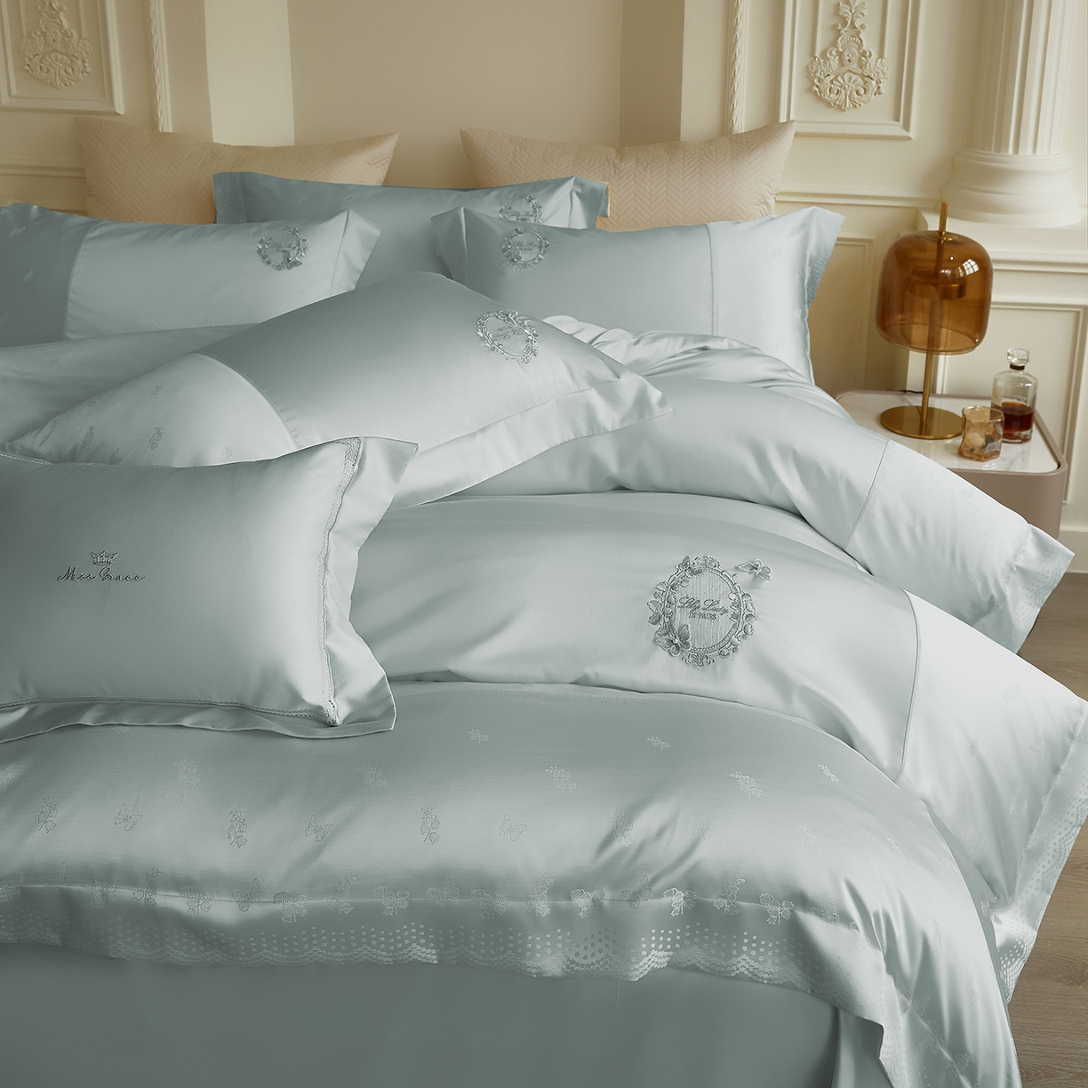 蒂爵 2026新款高支天丝棉四件套 冰晶兰