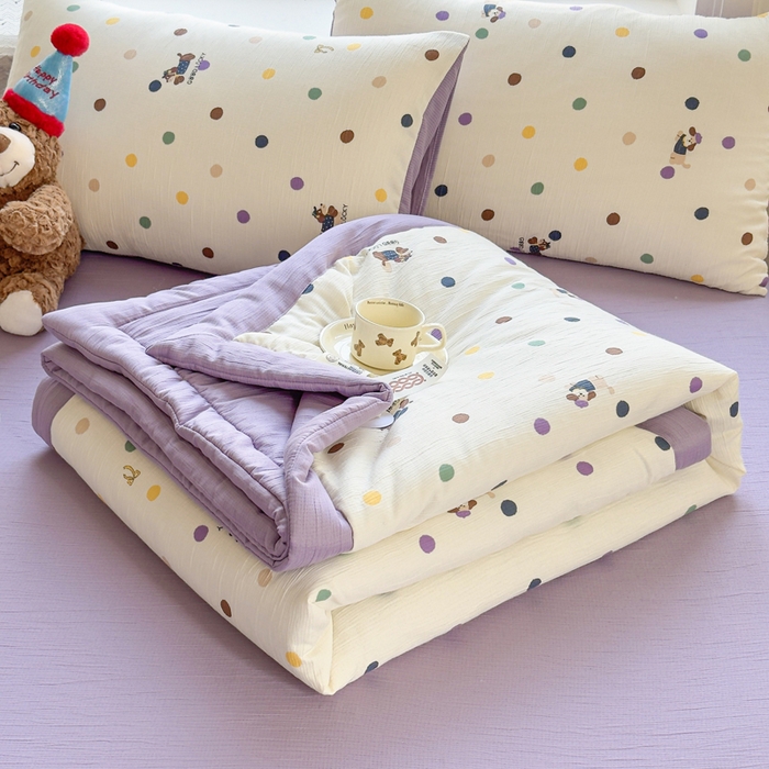 91家纺网 家纺一手货源 找家纺 贝扬思家纺 2026新款三层纱柔软亲肤夏被夏凉被空调被-柔纱 柔纱-糖豆腊肠狗