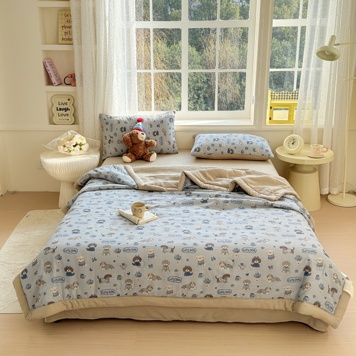 91家纺网 家纺一手货源 找家纺 贝扬思家纺 2026新款三层纱柔软亲肤夏被夏凉被空调被-柔纱 柔纱-复古修勾