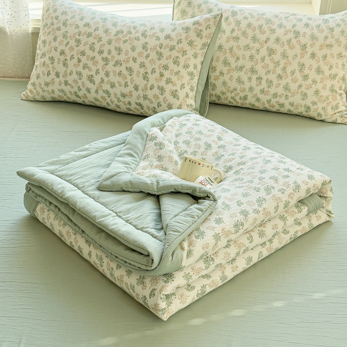 91家纺网 家纺一手货源 找家纺 贝扬思家纺 2026新款三层纱柔软亲肤夏被夏凉被空调被-柔纱 柔纱-沐风