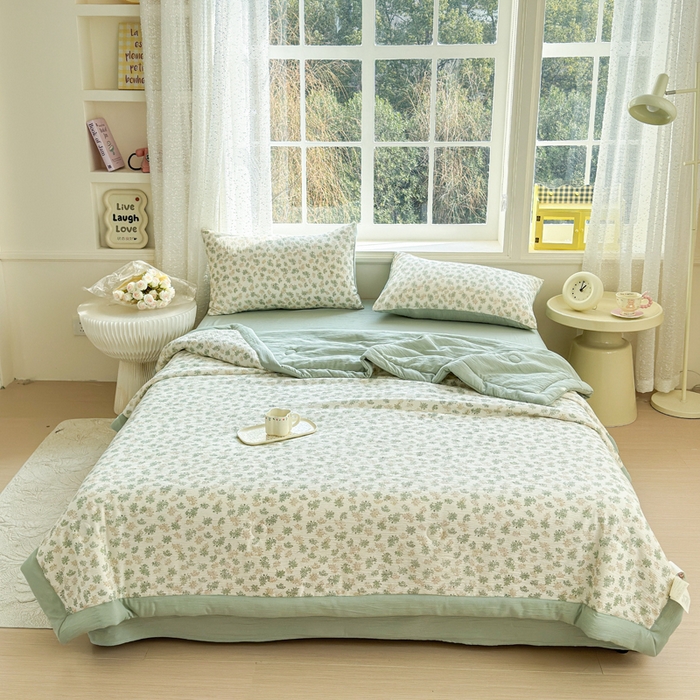 91家纺网 家纺一手货源 找家纺 贝扬思家纺 2026新款三层纱柔软亲肤夏被夏凉被空调被-柔纱 柔纱-沐风