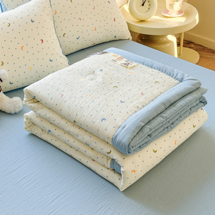 91家纺网 家纺一手货源 找家纺 贝扬思家纺 2026新款三层纱柔软亲肤夏被夏凉被空调被-柔纱 柔纱-星月天空