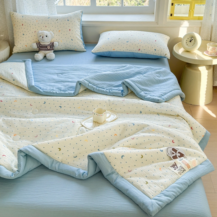 91家纺网 家纺一手货源 找家纺 贝扬思家纺 2026新款三层纱柔软亲肤夏被夏凉被空调被-柔纱 柔纱-星月天空