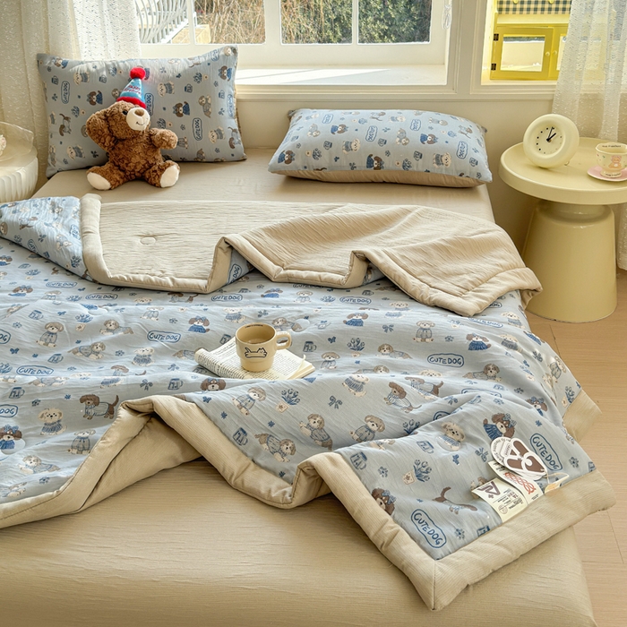 91家纺网 家纺一手货源 找家纺 贝扬思家纺 2026新款三层纱柔软亲肤夏被夏凉被空调被-柔纱 柔纱-复古修勾