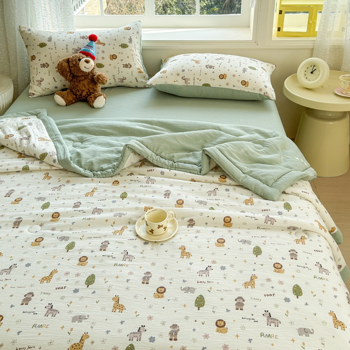 91家纺网 家纺一手货源 找家纺 贝扬思家纺 2026新款三层纱柔软亲肤夏被夏凉被空调被-柔纱 柔纱-动物团团