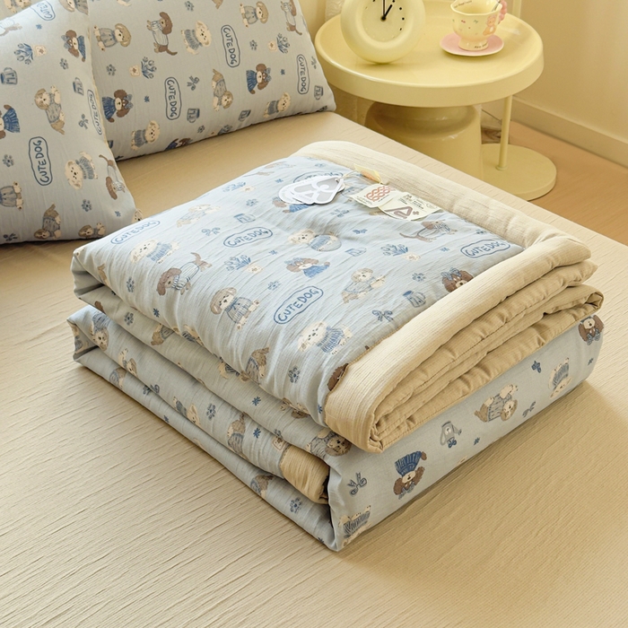 91家纺网 家纺一手货源 找家纺 贝扬思家纺 2026新款三层纱柔软亲肤夏被夏凉被空调被-柔纱 柔纱-复古修勾