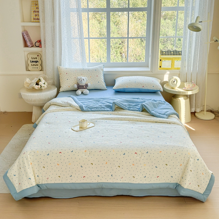 91家纺网 家纺一手货源 找家纺 贝扬思家纺 2026新款三层纱柔软亲肤夏被夏凉被空调被-柔纱 柔纱-星月天空