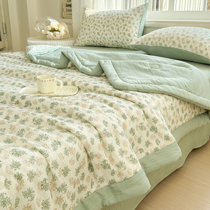 91家纺网 家纺一手货源 找家纺 贝扬思家纺 2026新款三层纱柔软亲肤夏被夏凉被空调被-柔纱 柔纱-沐风