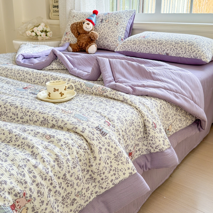 91家纺网 家纺一手货源 找家纺 贝扬思家纺 2026新款三层纱柔软亲肤夏被夏凉被空调被-柔纱 柔纱-圆舞曲