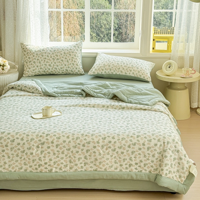 91家纺网 家纺一手货源 找家纺 贝扬思家纺 2026新款三层纱柔软亲肤夏被夏凉被空调被-柔纱 柔纱-沐风