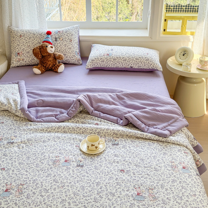 91家纺网 家纺一手货源 找家纺 贝扬思家纺 2026新款三层纱柔软亲肤夏被夏凉被空调被-柔纱 柔纱-圆舞曲