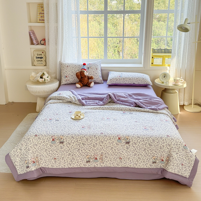 91家纺网 家纺一手货源 找家纺 贝扬思家纺 2026新款三层纱柔软亲肤夏被夏凉被空调被-柔纱 柔纱-圆舞曲