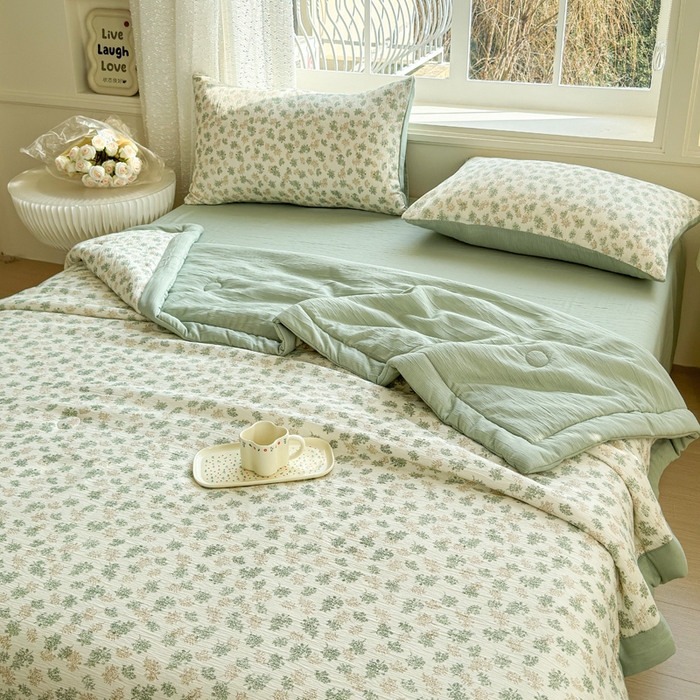 91家纺网 家纺一手货源 找家纺 贝扬思家纺 2026新款三层纱柔软亲肤夏被夏凉被空调被-柔纱 柔纱-沐风