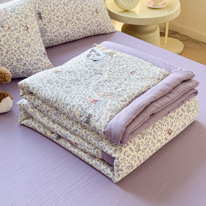 91家纺网 家纺一手货源 找家纺 贝扬思家纺 2026新款三层纱柔软亲肤夏被夏凉被空调被-柔纱 柔纱-圆舞曲