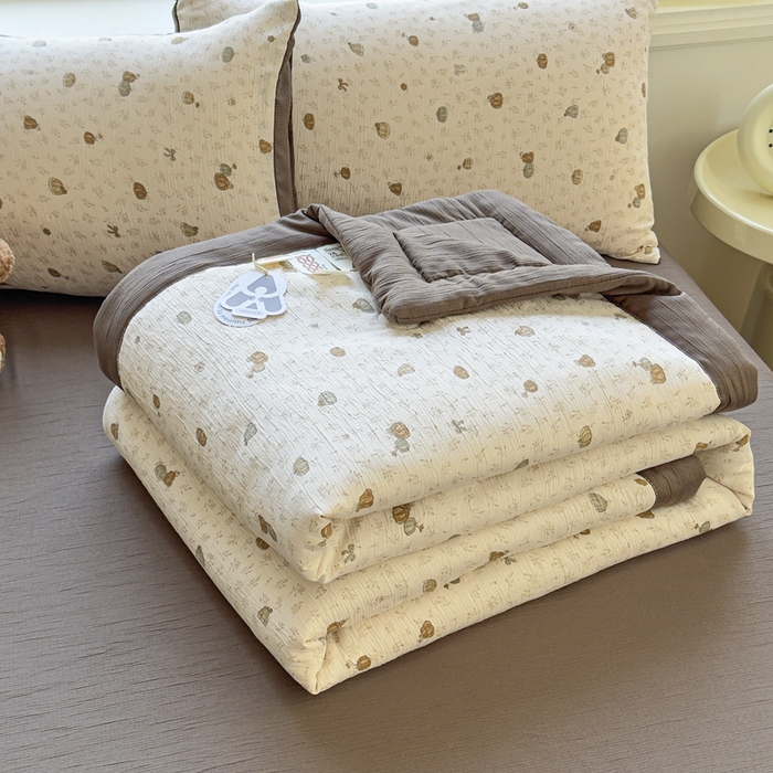 91家纺网 家纺一手货源 找家纺 贝扬思家纺 2026新款三层纱柔软亲肤夏被夏凉被空调被-柔纱 柔纱-南瓜派
