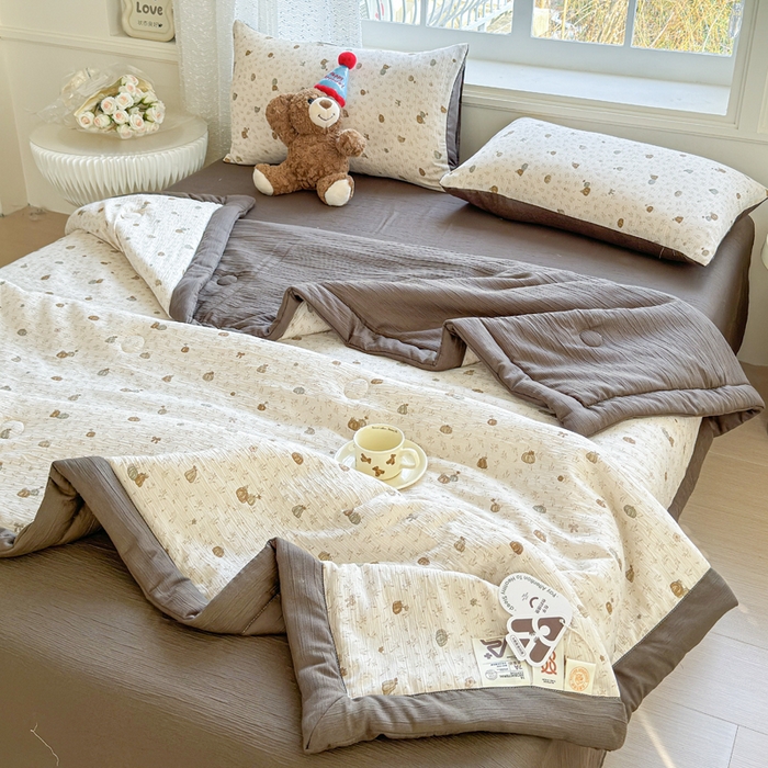 91家纺网 家纺一手货源 找家纺 贝扬思家纺 2026新款三层纱柔软亲肤夏被夏凉被空调被-柔纱 柔纱-南瓜派