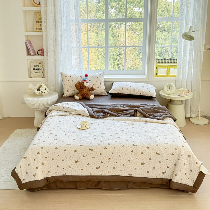 91家纺网 家纺一手货源 找家纺 贝扬思家纺 2026新款三层纱柔软亲肤夏被夏凉被空调被-柔纱 柔纱-南瓜派