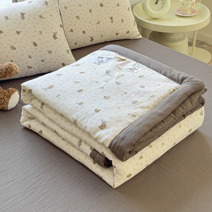 91家纺网 家纺一手货源 找家纺 贝扬思家纺 2026新款三层纱柔软亲肤夏被夏凉被空调被-柔纱 柔纱-南瓜派