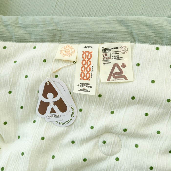 91家纺网 家纺一手货源 找家纺 贝扬思家纺 2026新款三层纱柔软亲肤夏被夏凉被空调被-柔纱 柔纱-小绿豆