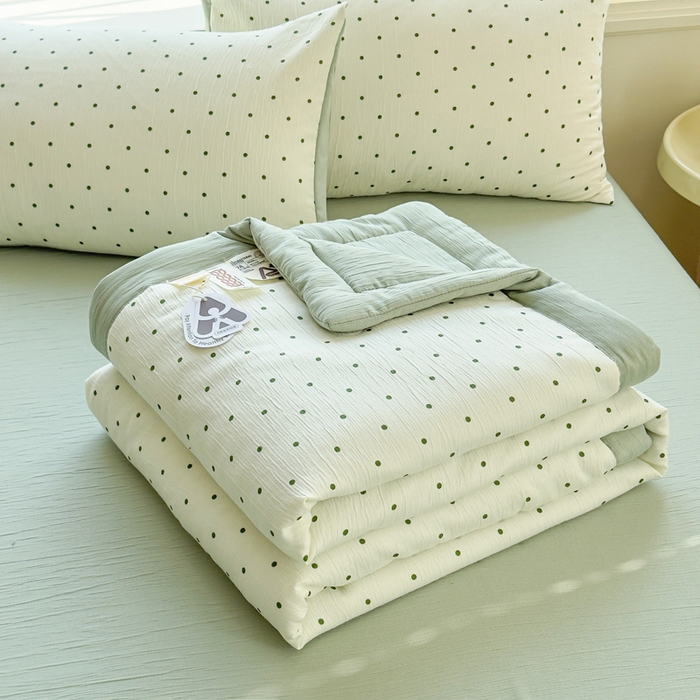 91家纺网 家纺一手货源 找家纺 贝扬思家纺 2026新款三层纱柔软亲肤夏被夏凉被空调被-柔纱 柔纱-小绿豆