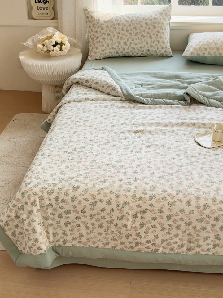 91家纺网 家纺一手货源 找家纺 贝扬思家纺 2026新款三层纱柔软亲肤夏被夏凉被空调被-柔纱 柔纱-沐风