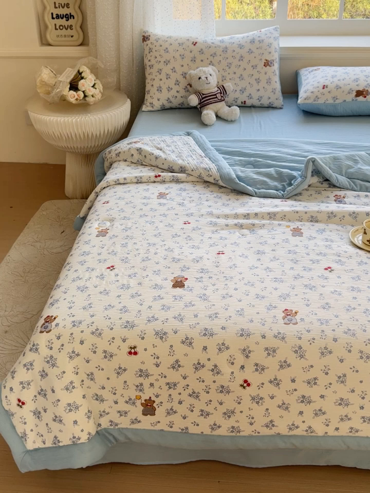 91家纺网 家纺一手货源 找家纺 （总）贝扬思家纺 2026新款三层纱柔软亲肤夏被夏凉被空调被-柔纱