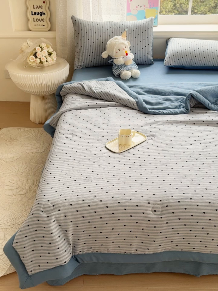 91家纺网 家纺一手货源 找家纺 贝扬思家纺 2026新款三层纱柔软亲肤夏被夏凉被空调被-柔纱 柔纱-雨爱