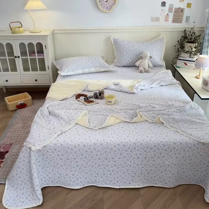 91家纺网 家纺一手货源 找家纺 （总）优悦生活馆 2026新款花边款锦氨凉感丝夏被