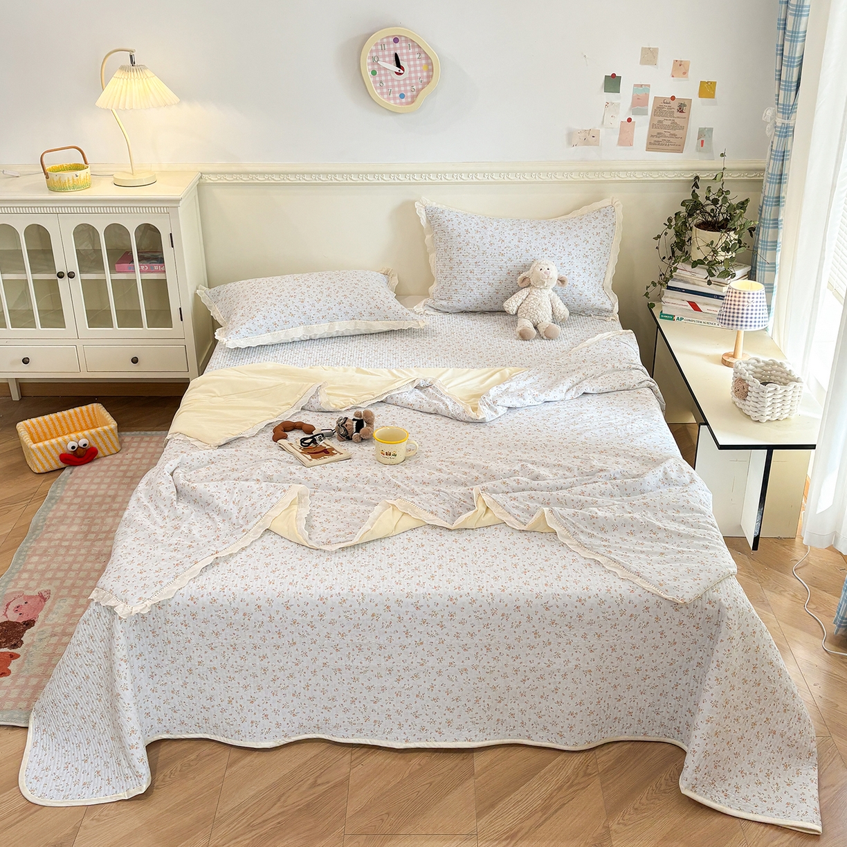 91家纺网 家纺一手货源 找家纺 （总）优悦生活馆 2026新款花边款锦氨凉感丝夏被