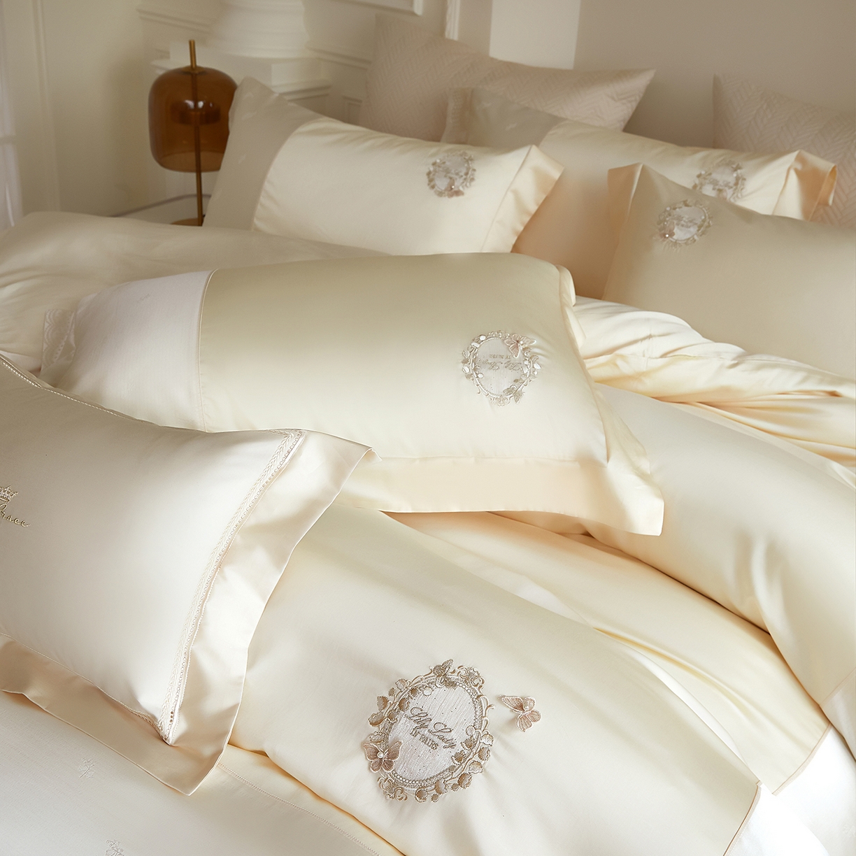 91家纺网 家纺一手货源 找家纺 蒂爵 2026新款高支天丝棉四件套 香槟