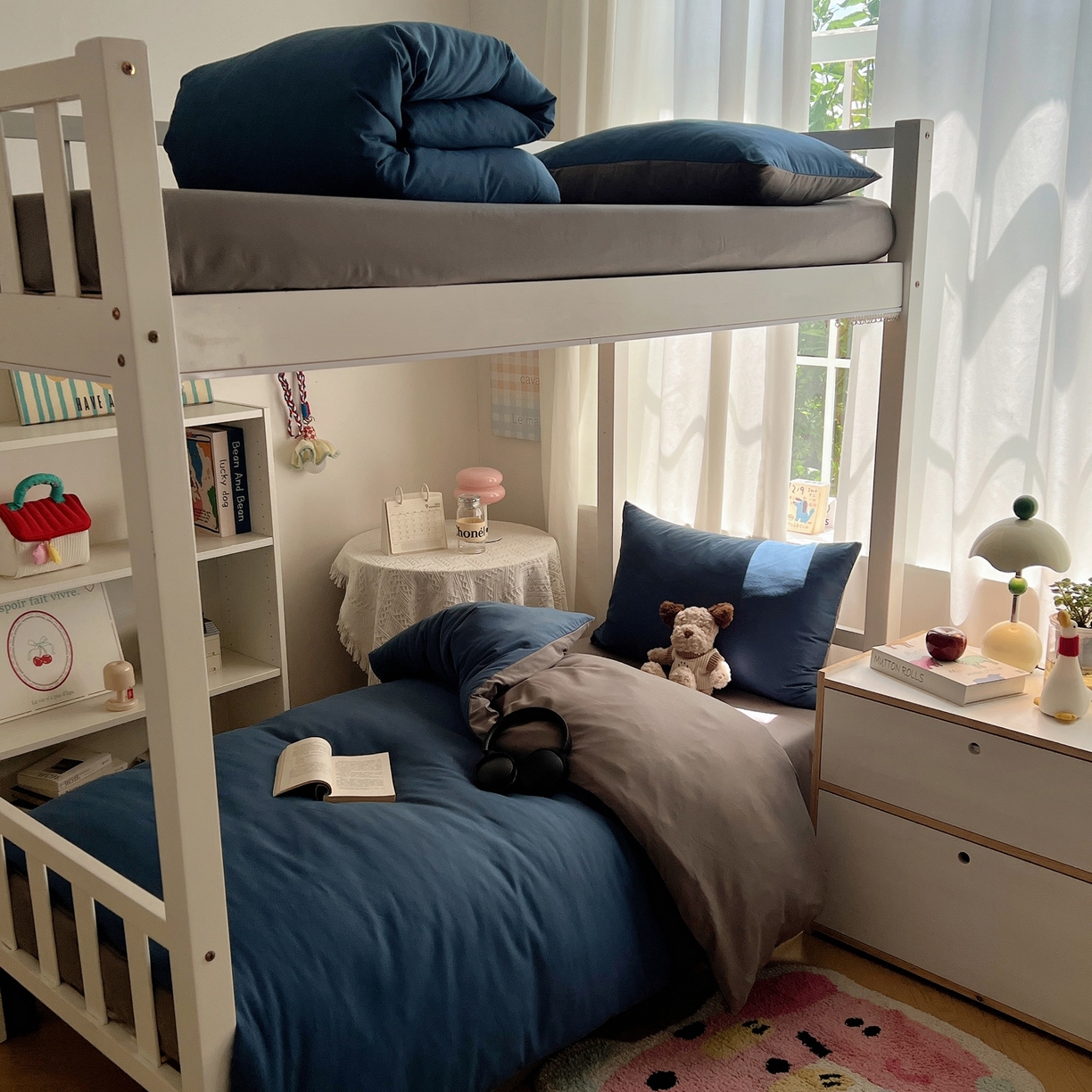 91家纺网 家纺一手货源 找家纺 缦绣阁家纺 2026新款亲肤水洗棉纯色四件套床单被罩被套单件学生宿舍上下铺单人三件套 宝兰浅灰