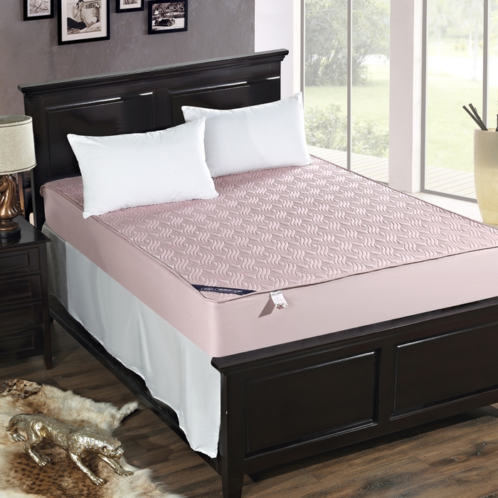 沁童儿童用品店 2026新款全棉纯棉绗绣夹棉花床笠单件单床笠 豆沙