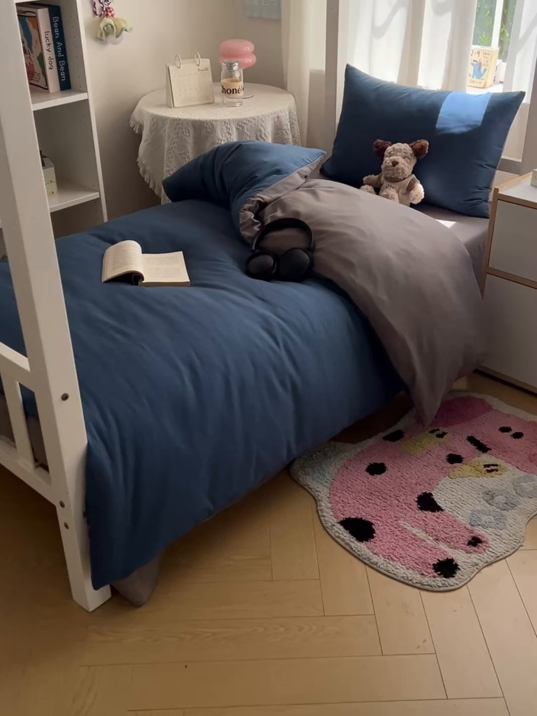 91家纺网 家纺一手货源 找家纺 缦绣阁家纺 2026新款亲肤水洗棉纯色四件套床单被罩被套单件学生宿舍上下铺单人三件套 宝兰浅灰