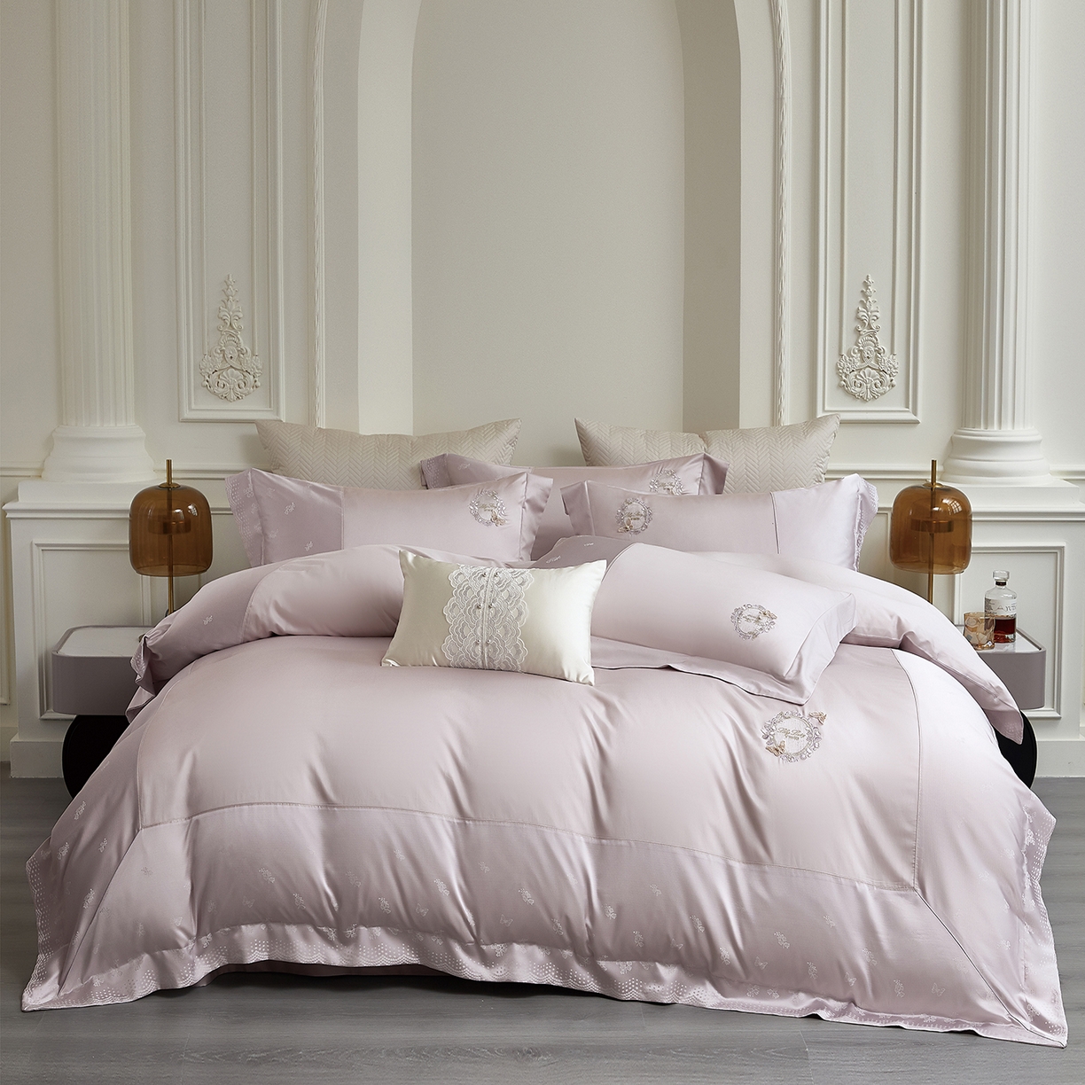 91家纺网 家纺一手货源 找家纺 蒂爵 2026新款高支天丝棉四件套 香芋紫