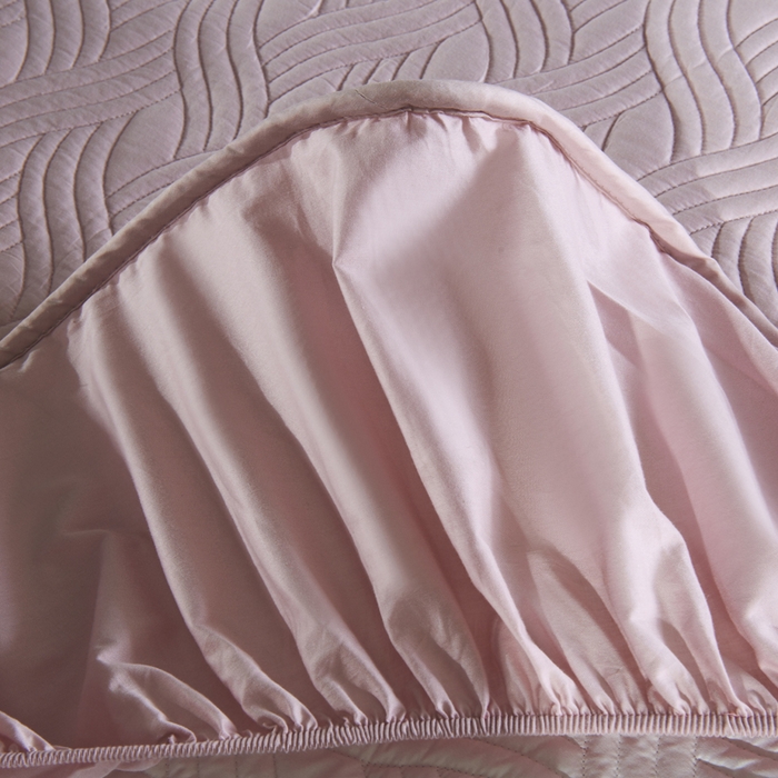 91家纺网 家纺一手货源 找家纺 沁童儿童用品店 2026新款全棉纯棉绗绣夹棉花床笠单件单床笠 豆沙