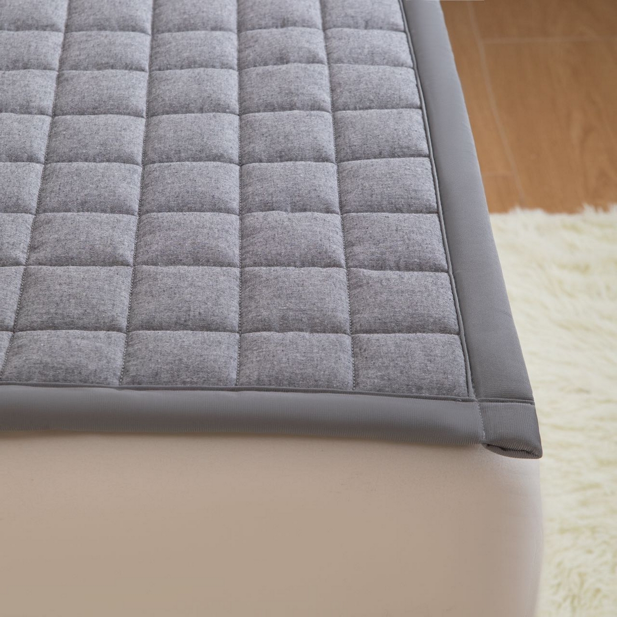 91家纺网 家纺一手货源 找家纺 沁童儿童用品店 2026新款全棉纯棉水洗棉软垫 灰色