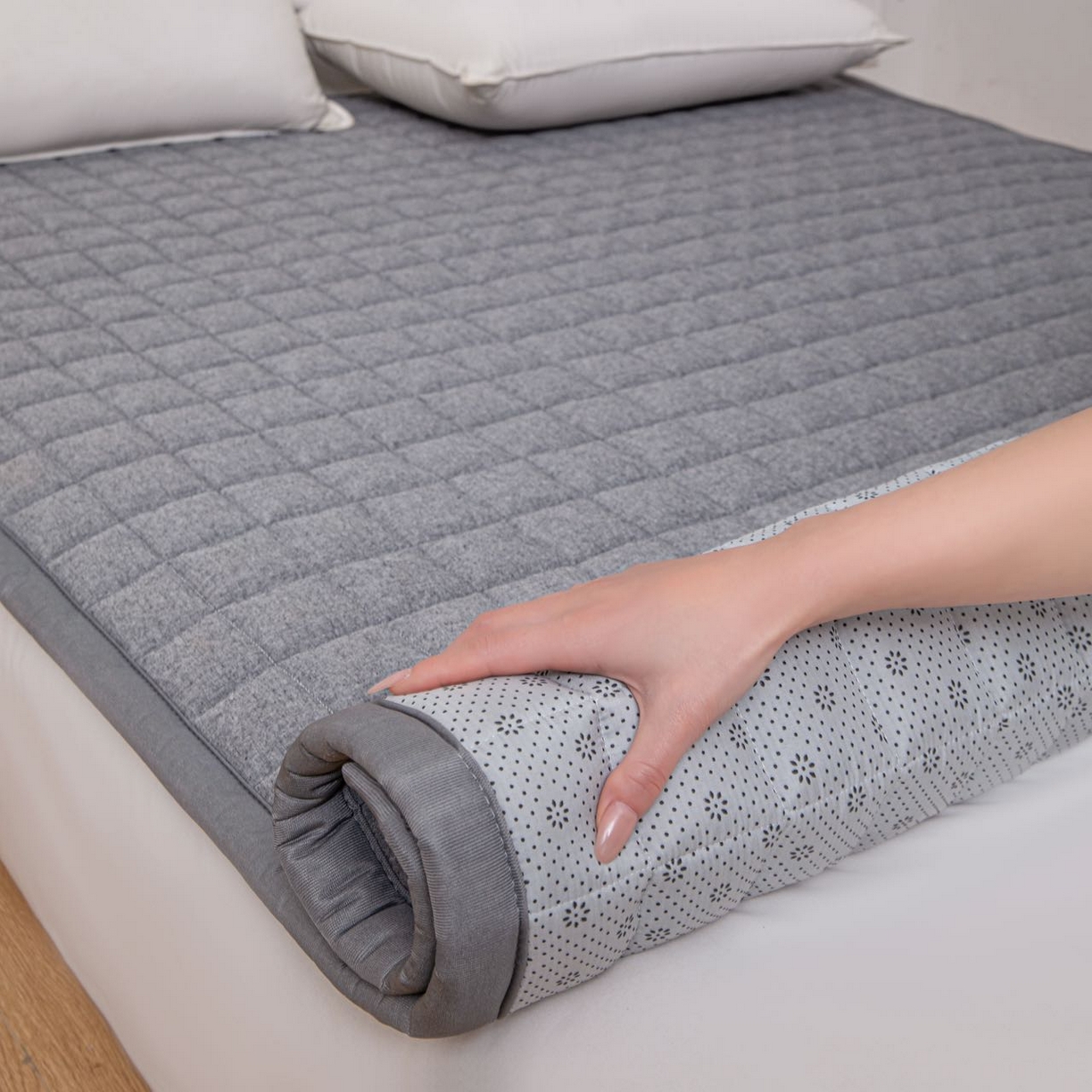 91家纺网 家纺一手货源 找家纺 沁童儿童用品店 2026新款全棉纯棉水洗棉软垫 灰色