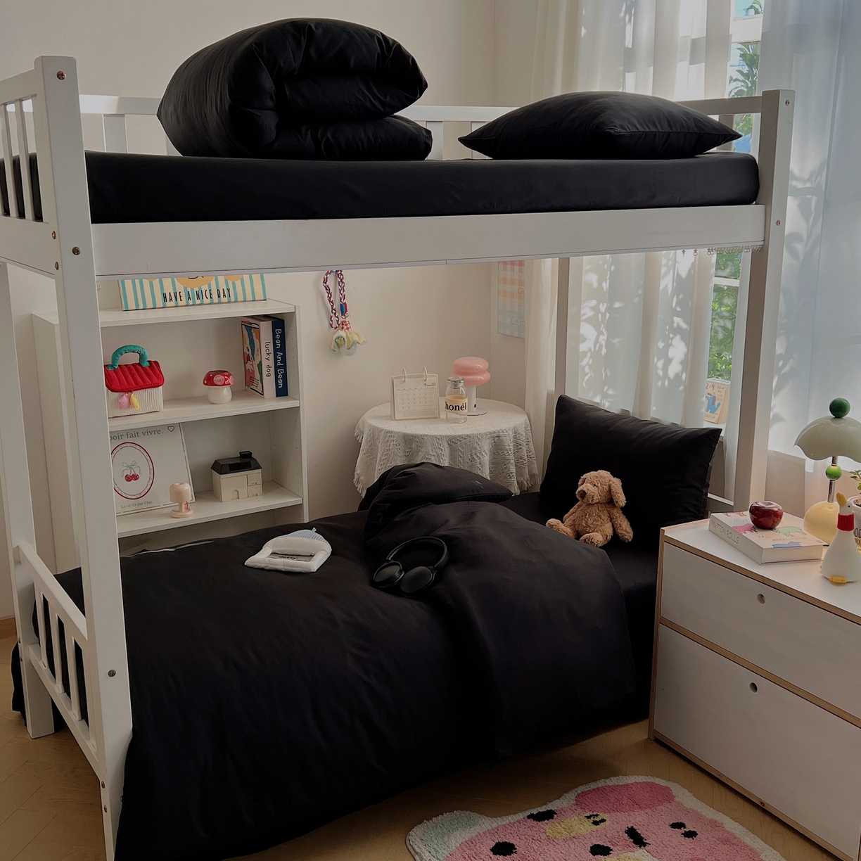 91家纺网 家纺一手货源 找家纺 缦绣阁家纺 2026新款亲肤水洗棉纯色四件套床单被罩被套单件学生宿舍上下铺单人三件套 纯色酷黑