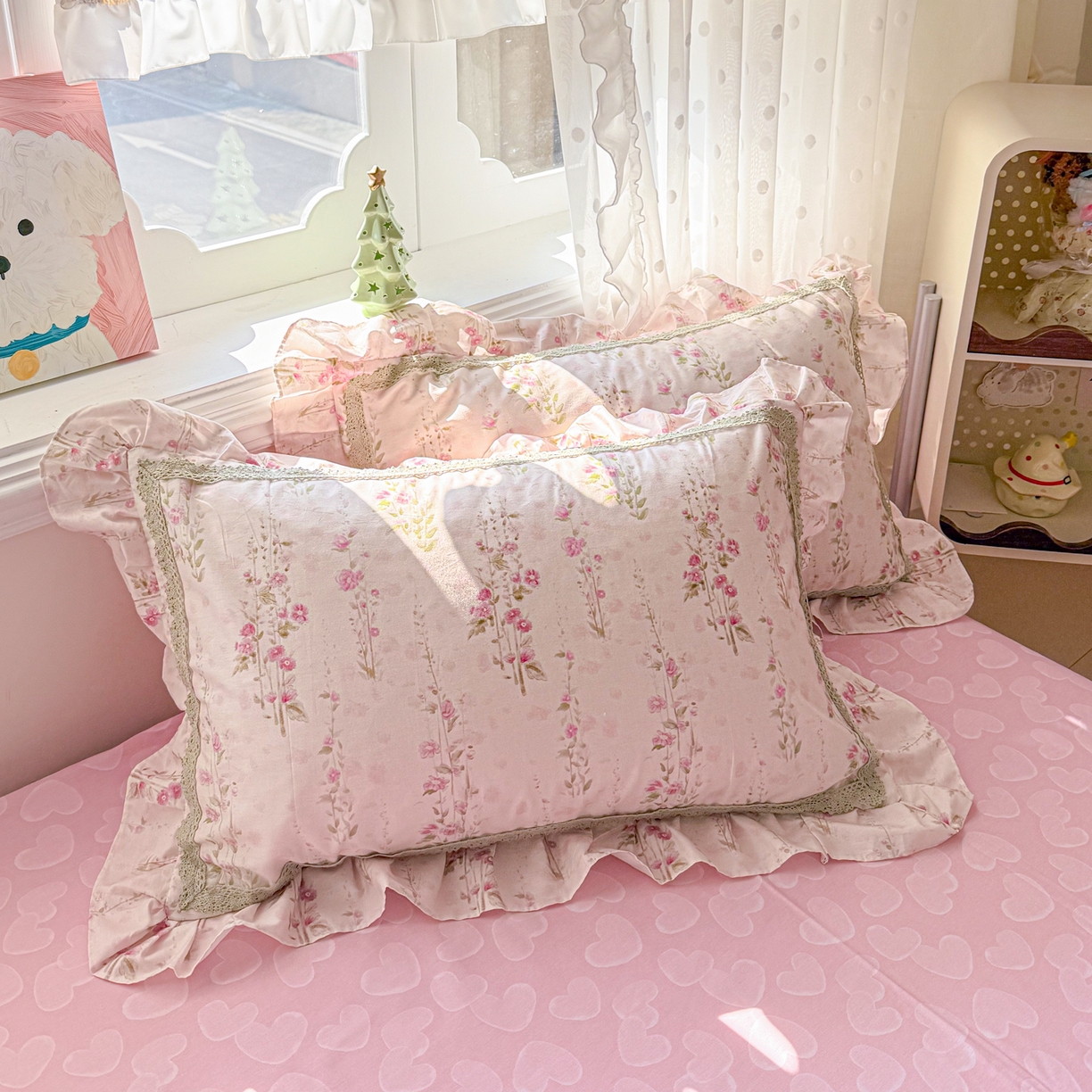 91家纺网 家纺一手货源 找家纺 （总）眠屿家纺 2026新款40支全棉纯棉小清新法式花边款四件套