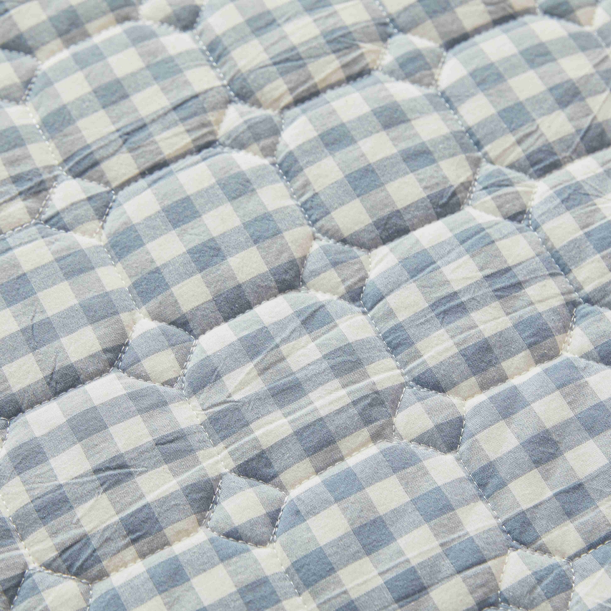 91家纺网 家纺一手货源 找家纺 曼陀罗 2026新款无印风新疆棉花床垫床护垫 蓝小格