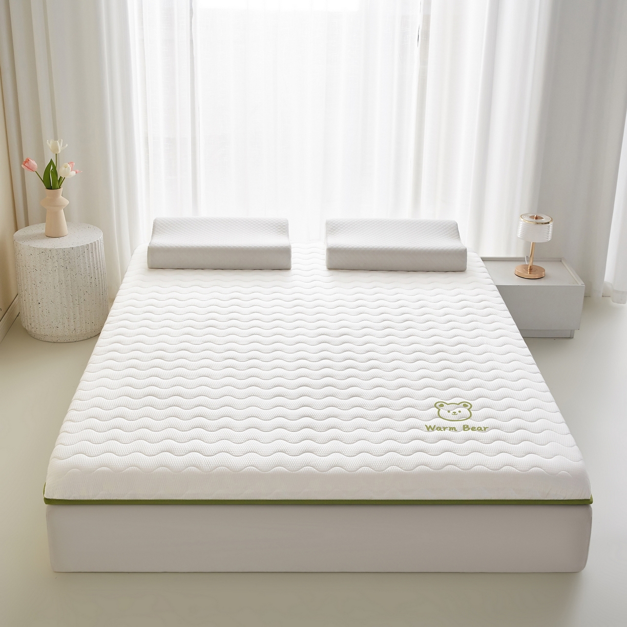 91家纺网 家纺一手货源 找家纺 喜她床垫 2026新款磨毛泡泡抗压棉床垫 泡泡白色（5cm）