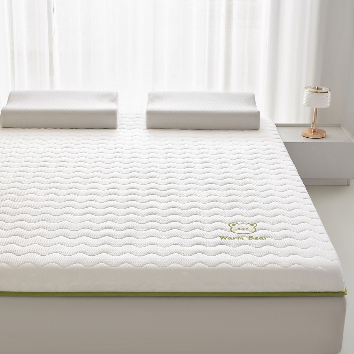 91家纺网 家纺一手货源 找家纺 喜她床垫 2026新款磨毛泡泡抗压棉床垫 泡泡白色（5cm）