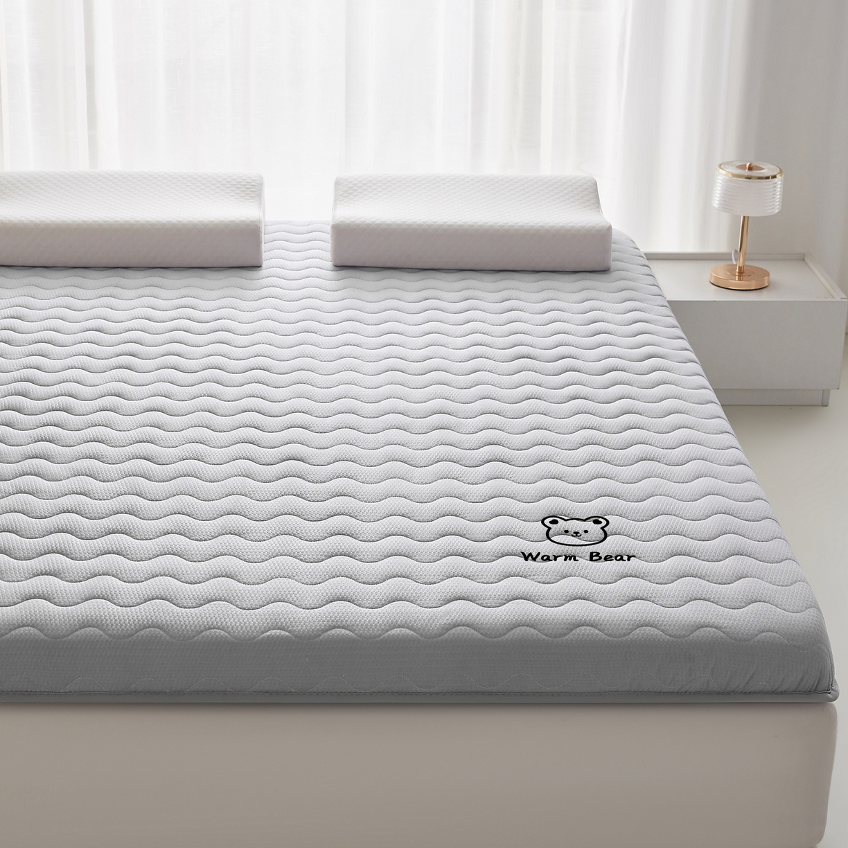 91家纺网 家纺一手货源 找家纺 喜她床垫 2026新款磨毛泡泡抗压棉床垫 泡泡灰色（8cm）