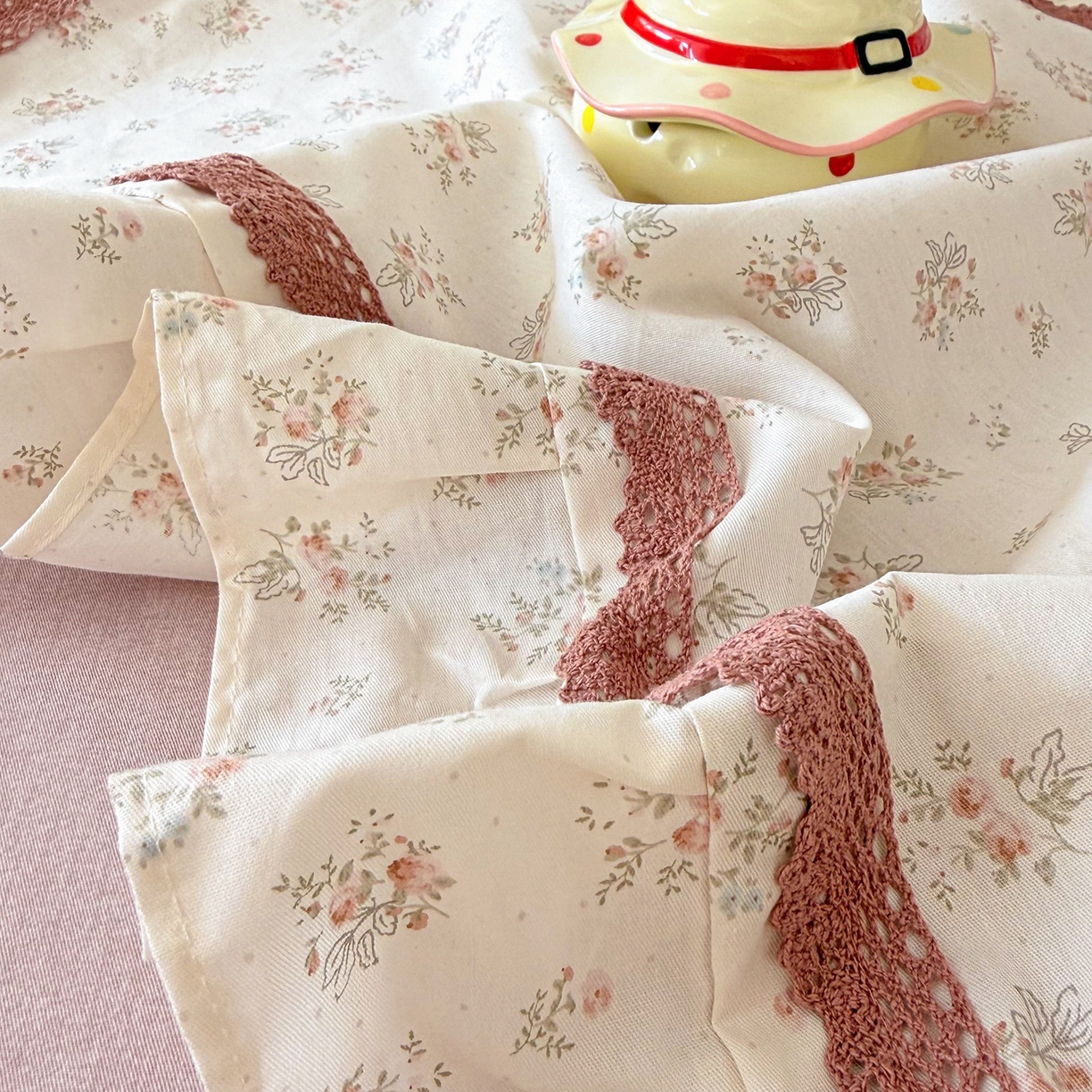 91家纺网 家纺一手货源 找家纺 眠屿家纺 2026新款40支全棉纯棉小清新法式花边款四件套 怡人香舍