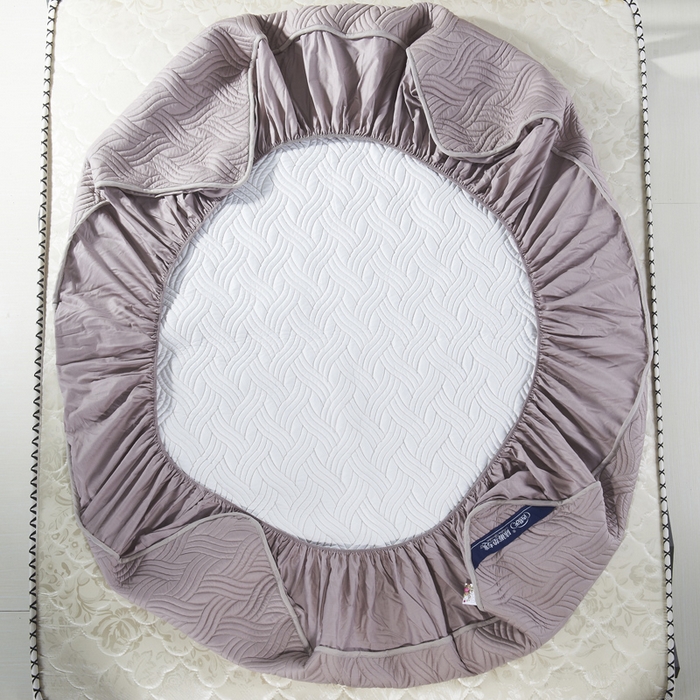 91家纺网 家纺一手货源 找家纺 沁童儿童用品店 2026新款全棉纯棉绗绣夹棉花床笠单件单床笠 灰色