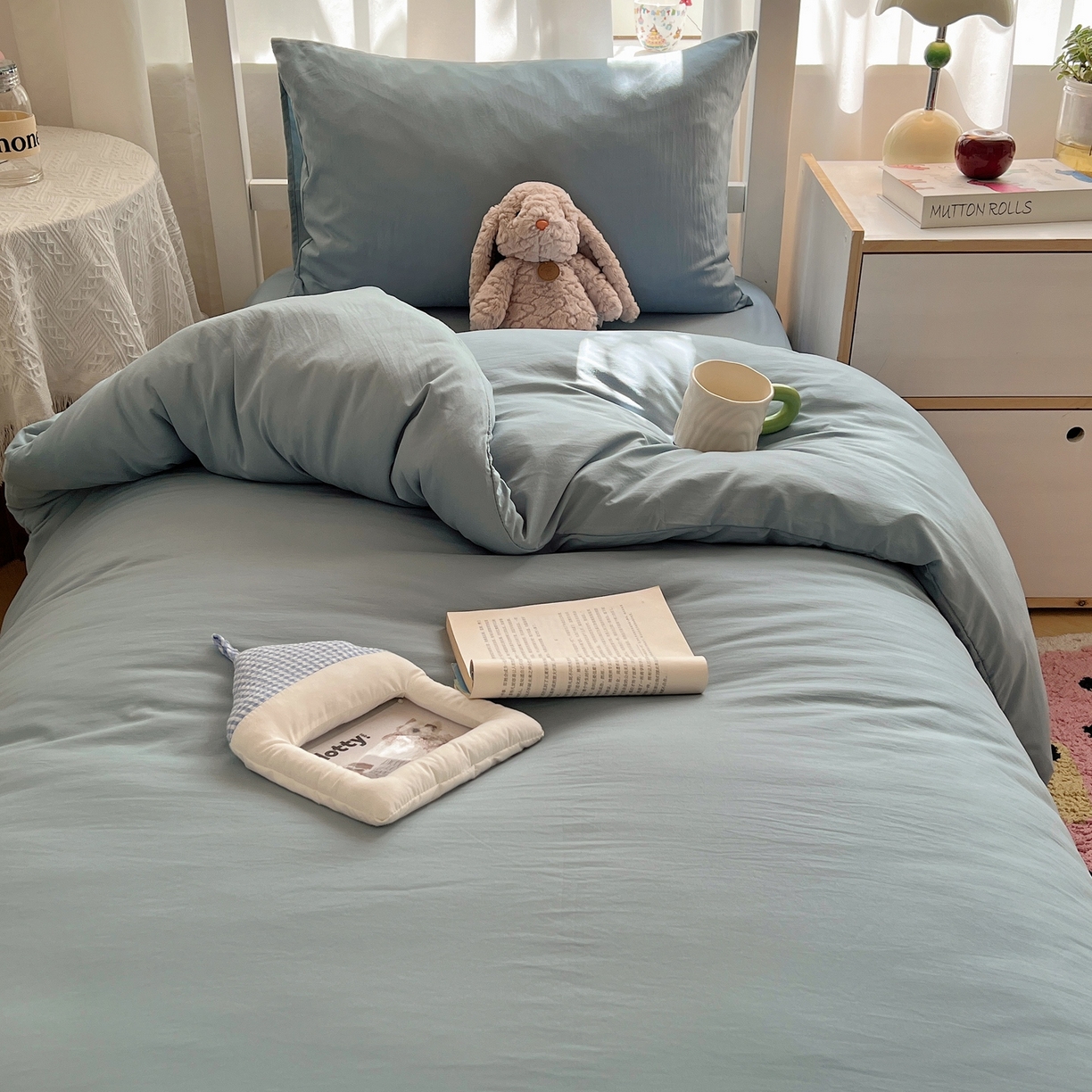 91家纺网 家纺一手货源 找家纺 缦绣阁家纺 2026新款亲肤水洗棉纯色四件套床单被罩被套单件学生宿舍上下铺单人三件套 纯色墨兰